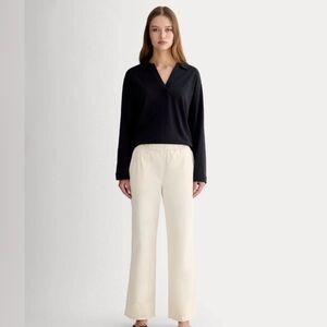 Everlane The Easy Pant Canvas Women's Organic Cotton Elastic Waist Beachy Size 6